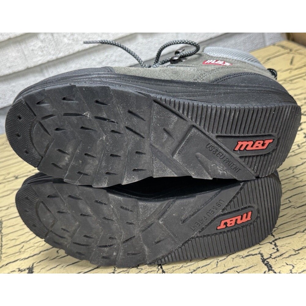 MBT Gray Leather Lace Up Round Toe Outdoor Hiking Boot W Original Box Womens 6 - Picture 12 of 16